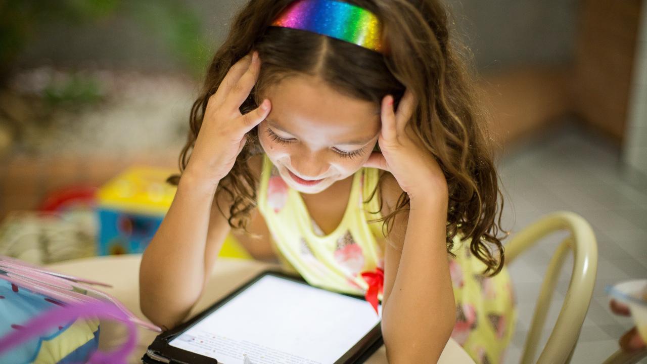Child on tablet image
