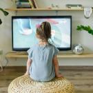 Child watching TV image